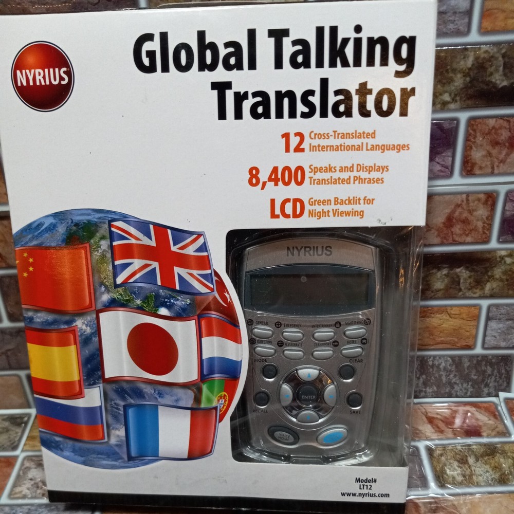 NYRIUS Global Talking Pocket Translator 12 Languages LCD Screen New Open Box