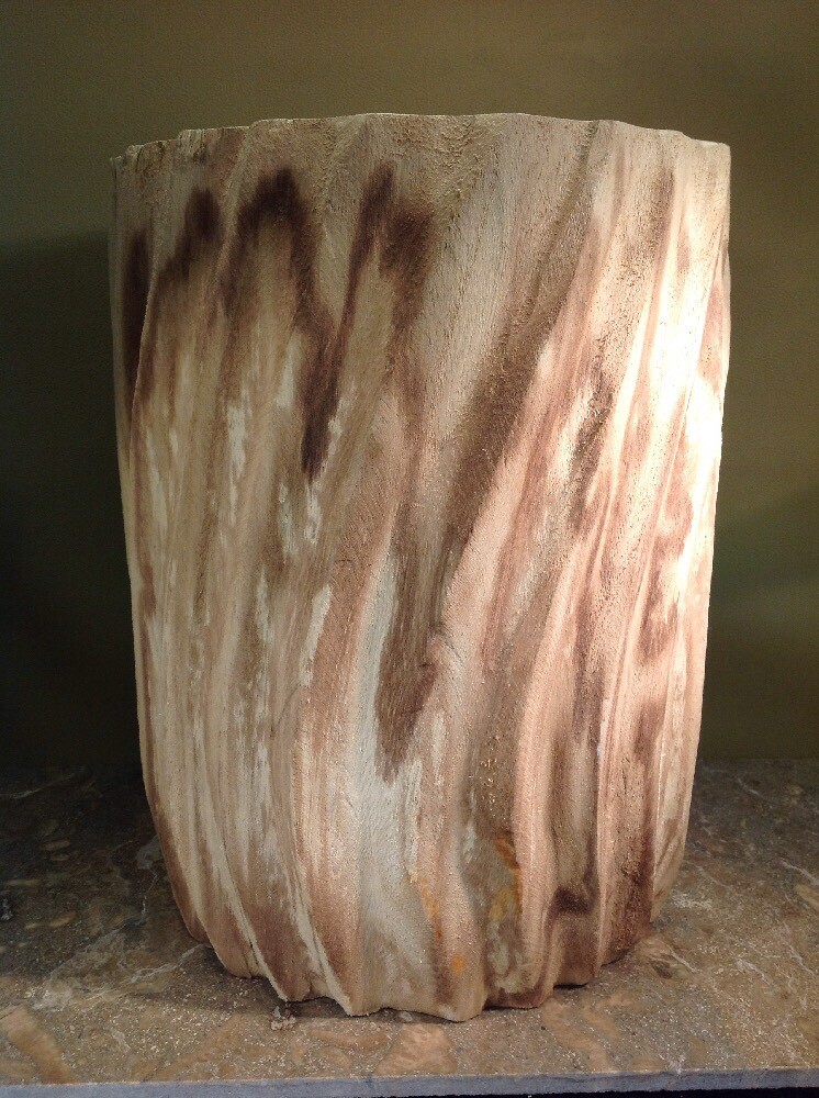 Solid Handmade Texture Wood Planter With Removable Waterproof Liner 15"tall