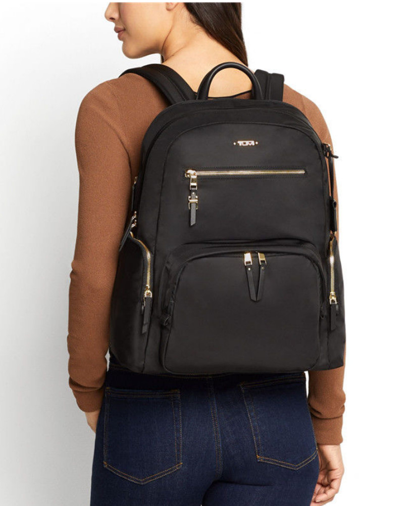 TUMI /Voyageur Carson Black/Gold Hardware-Backpack
