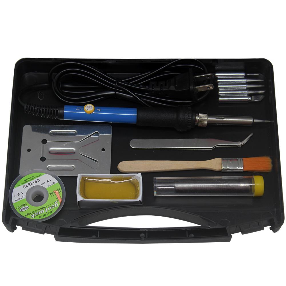 AideTek 60W 12-in-1 adjustable Welder Soldering Iron head Desolder Toolbox SPB2