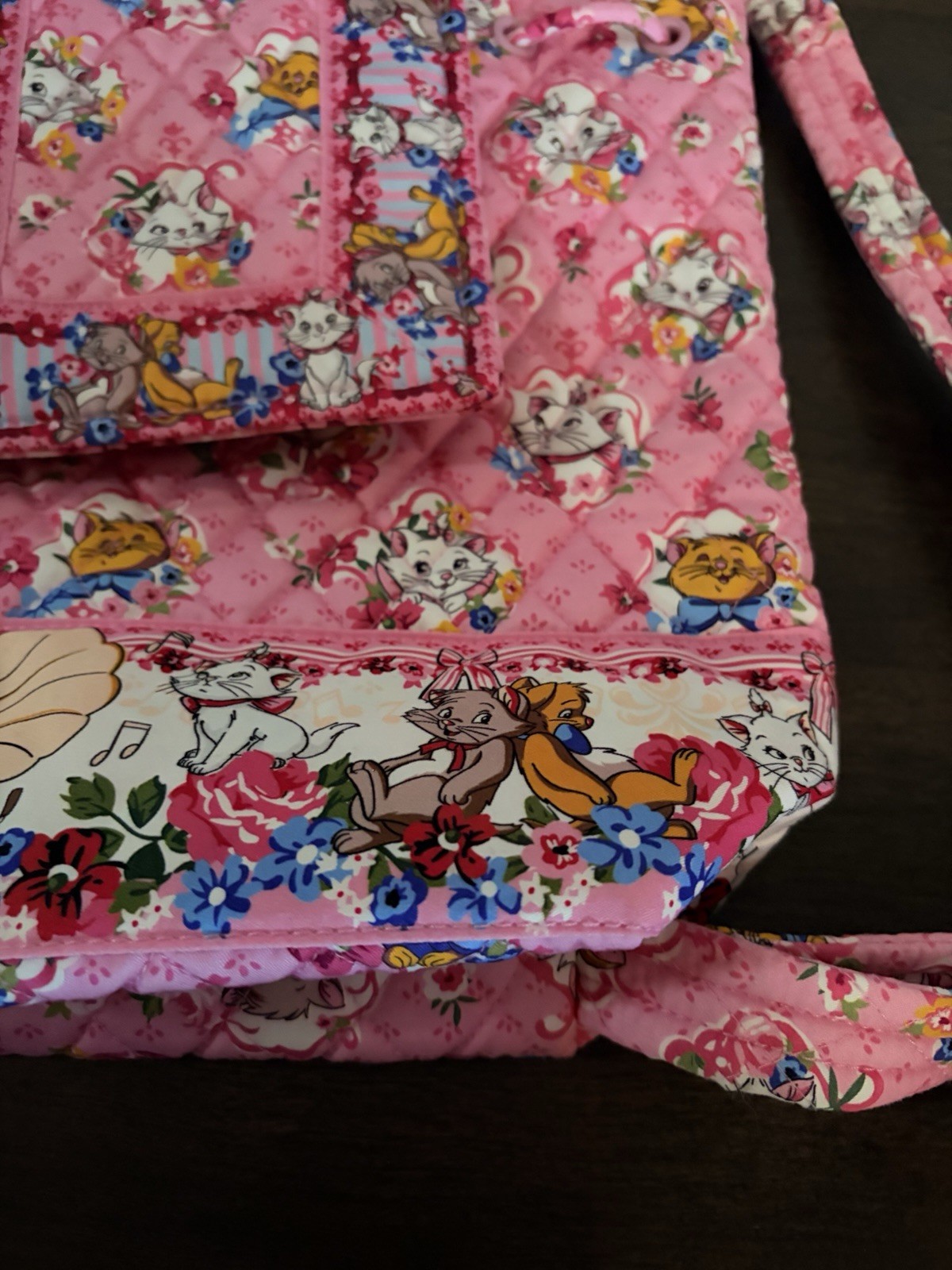 Vera Bradley Disney Aristocats Original Drawstring Backpack Pink Bag NWT SoldOut