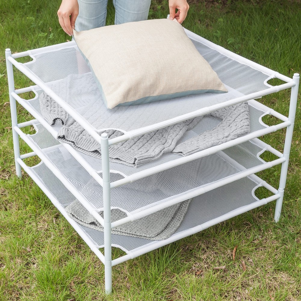 STORAGE MANIAC Sweater Drying Rack, Mesh Clothes Drying Rack, Stackable Laund...