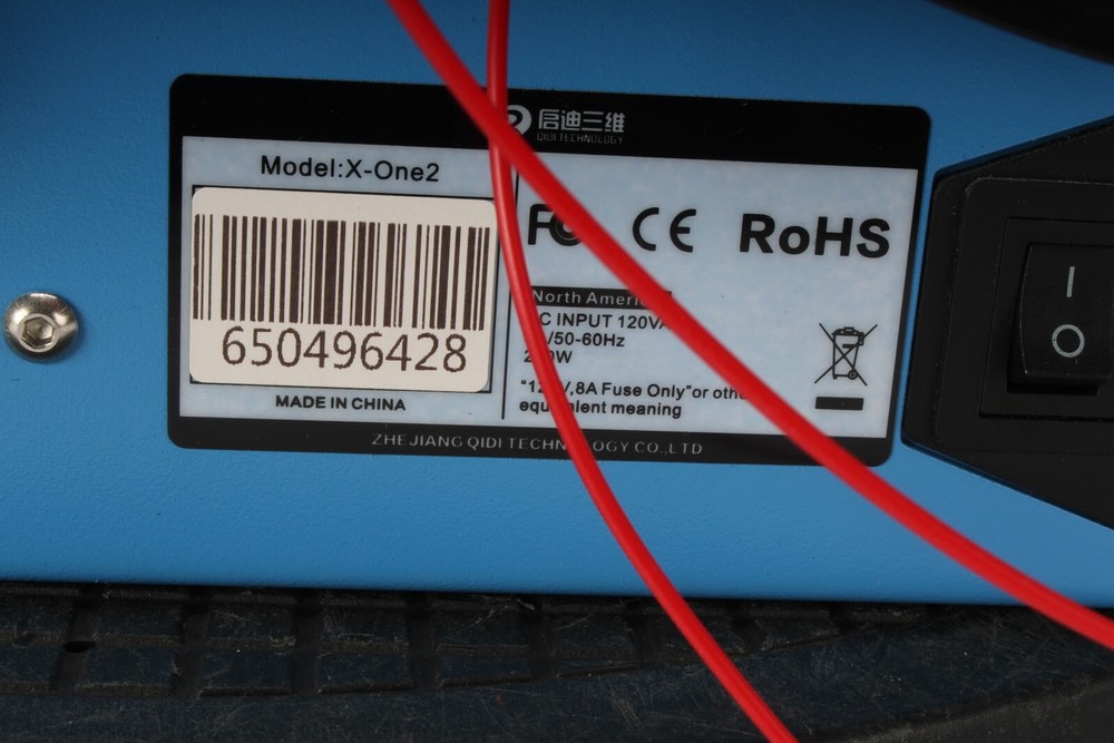 Qidi X-One2 Single Extruder 3D Printer With Red Filament