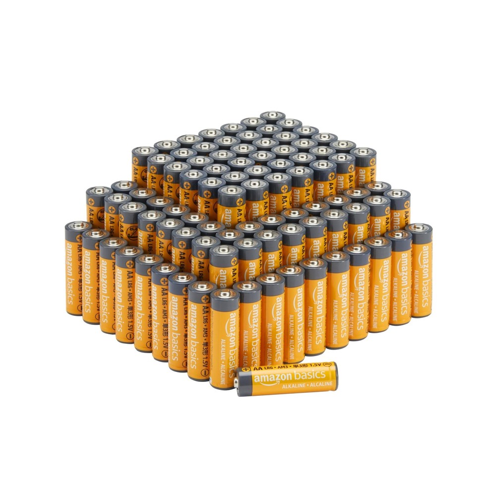 Amazon Basics 100-Pack AA Alkaline High-Performance Batteries, 1.5 Volt, 10-Y...