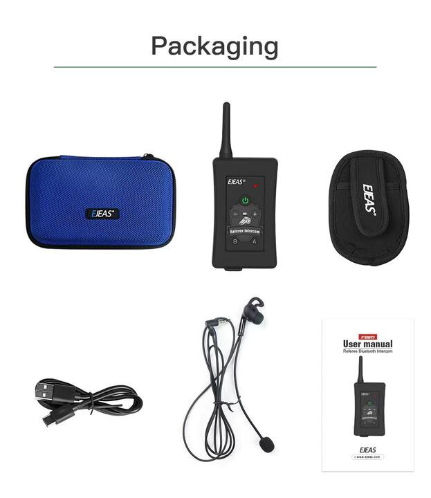 3pcs Full Duplex Bluetooth Football Soccer Referee Intercom Interphone Headset