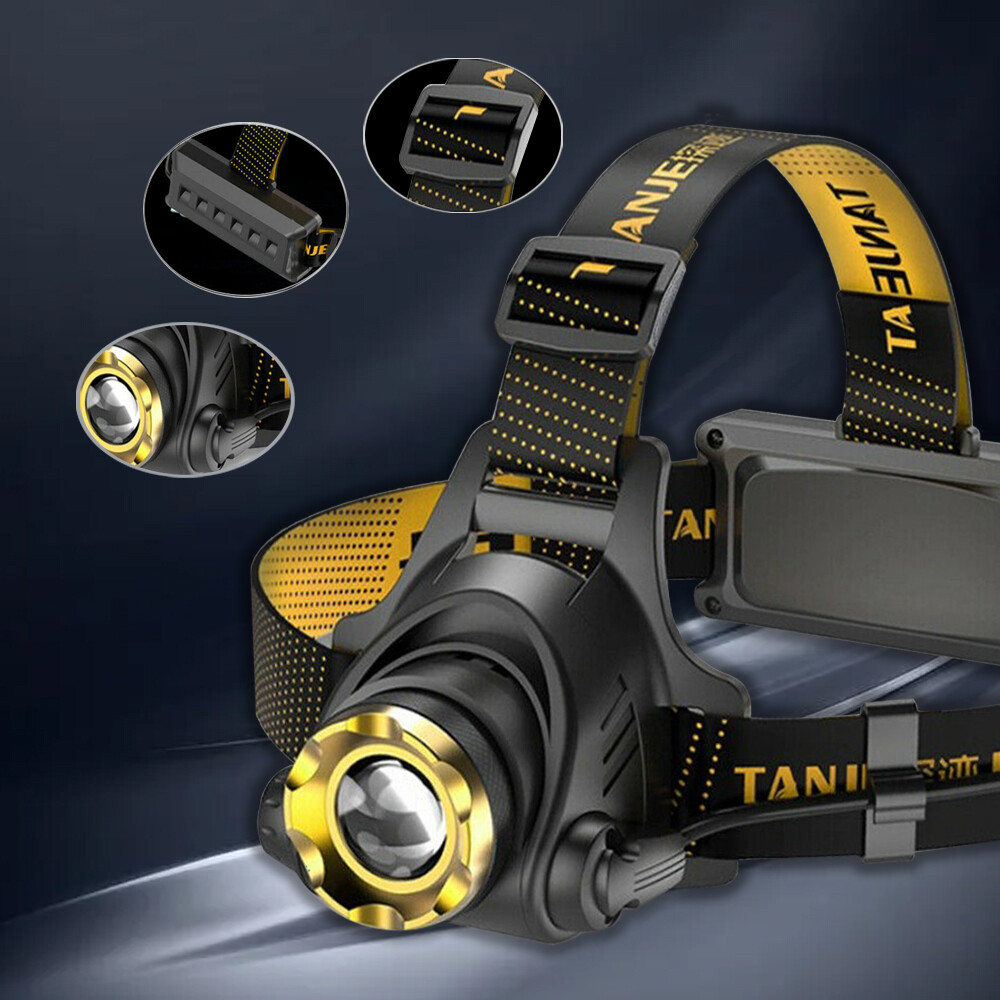 Powerful 12000000LM LED Rechargeable Headlight Zoomable Headlamp Head Torch US