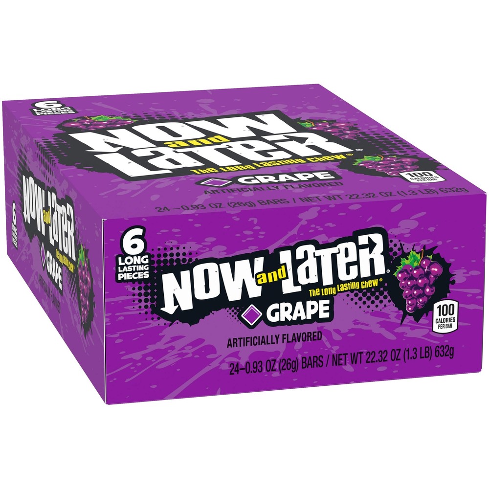 Now & Later Grape Candy ( 0.93 Ounce, Pack of 24 )