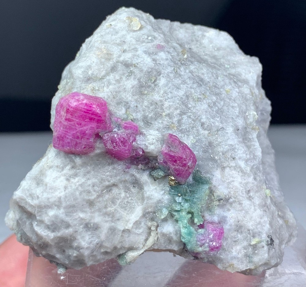 Ruby Crystals with Golden Pyrite on White Matrix, 121g