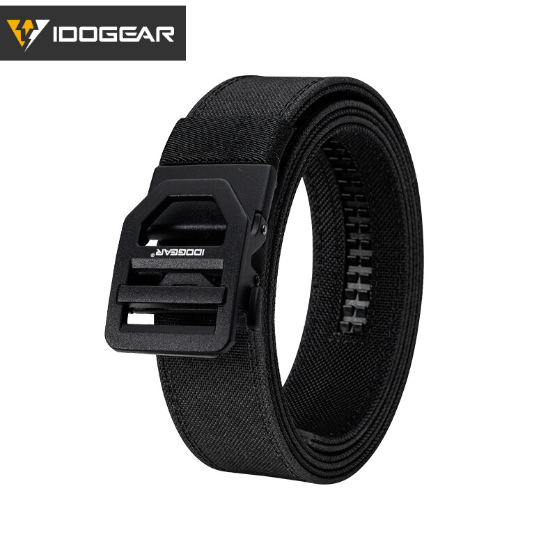 IDOGEAR Tactical Belt with Metal Buckle 1.5 Inch Adjustable Sturdy CCW Belt BK