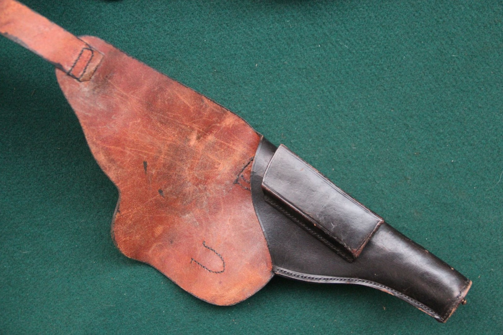 Vintage Astra 400 Leather Pistol Holster & Cleaning Rod Free Shipping