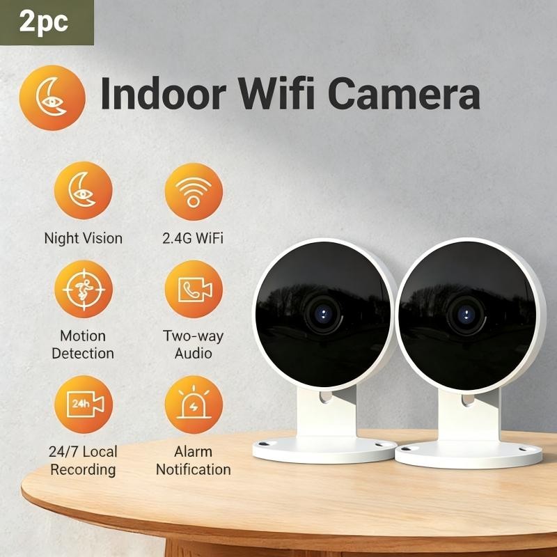2pcs  2.5K security camera, motion detection, motion alert, HD night vision.