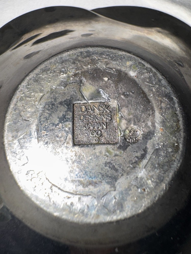 DANSK Silver Plate Flower Dish/Bowl *Design with Light* MCM Gunnar Cyren Japan