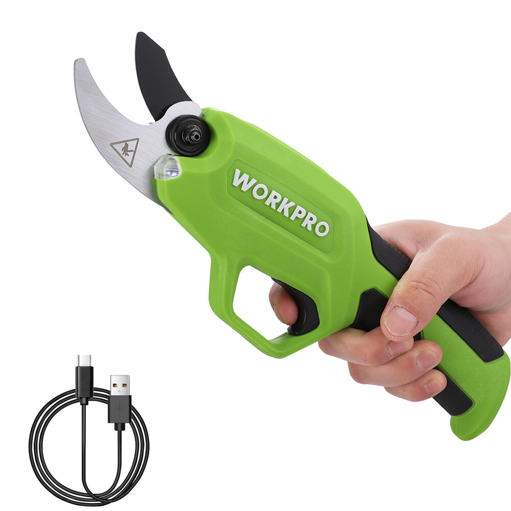 WORKPRO Rechargeable Electric Pruning Shear Cordless Tree Pruner Cutter Scissors