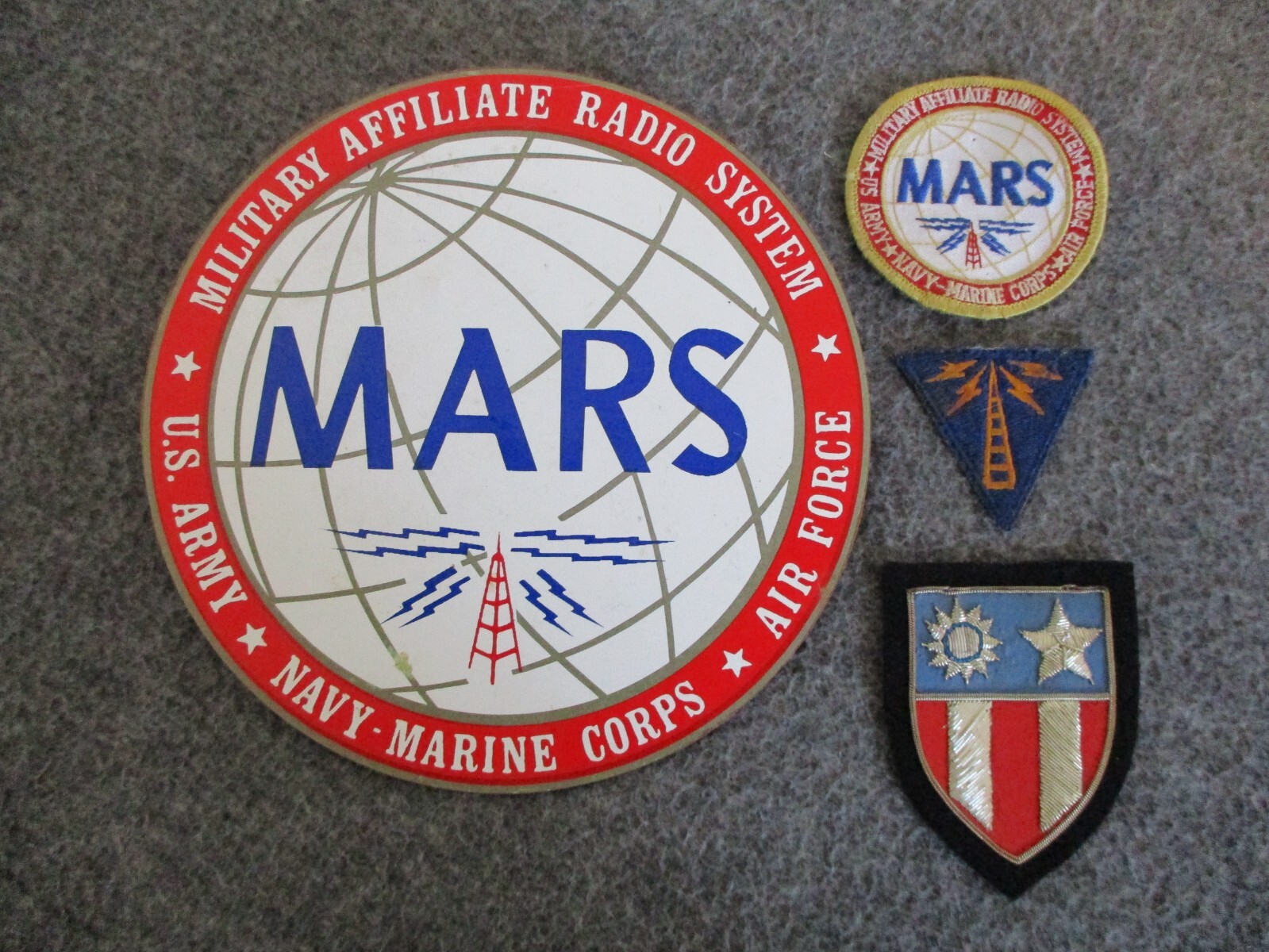 WWII COMMUNICATIONS SPECIALIST CBI THEATER MILITARY AFFILIATE+(MARS) PATCH/SIGN