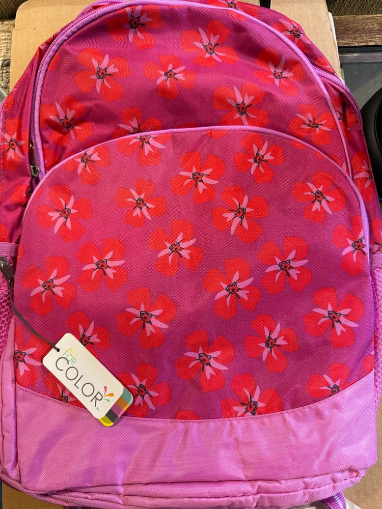 All For Color Backpack features three compartments-extra storage organization