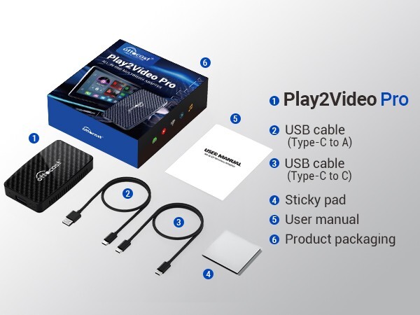 Ottocast Play2Video Pro - 3in1 Wireless CarPlay/Android Auto+Streaming