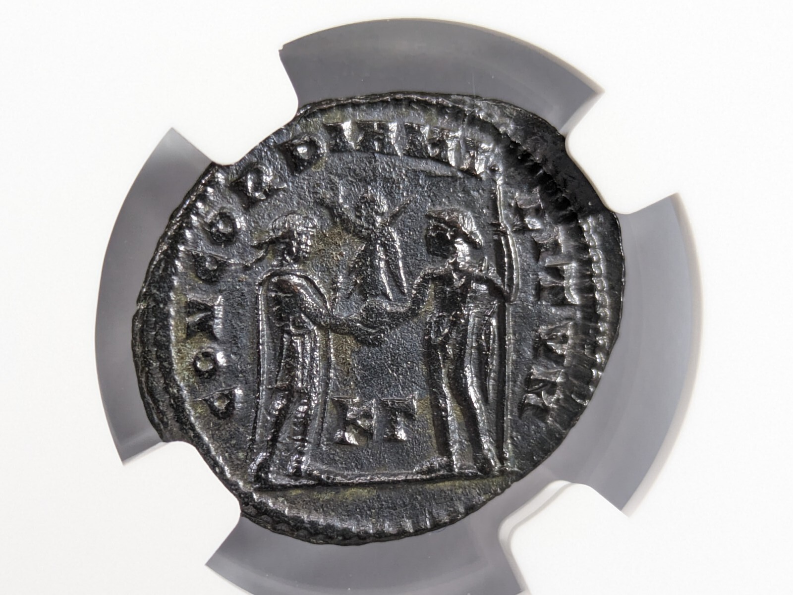 Diocletian Roman Empire AD 284-305 NGC AU Post Ref Radiate Aurelianianus Soldier