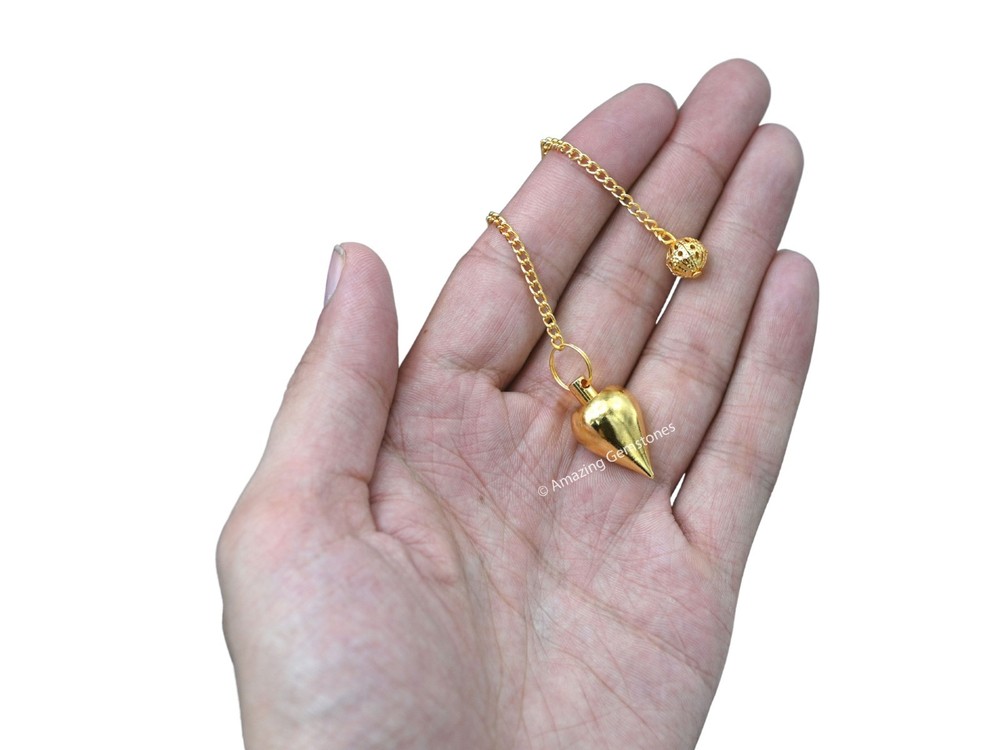 Gold Dome Cone Steel Copper Pendulum for Divination