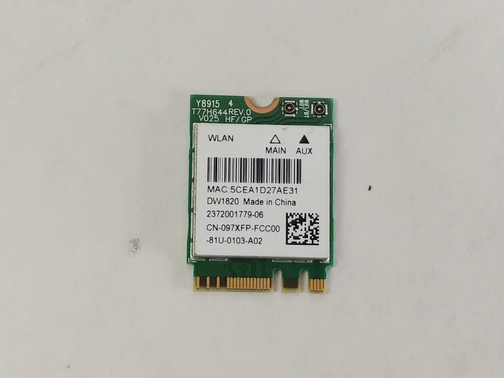 Dell Wireless 1820 97XFP 802.11ac M.2 Wireless Card + Bluetooth