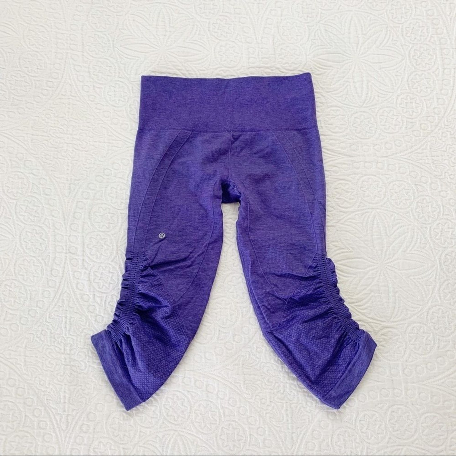 Lululemon In The Flow Crop II Leggings, Heathered Iris Flower (Sz 4)
