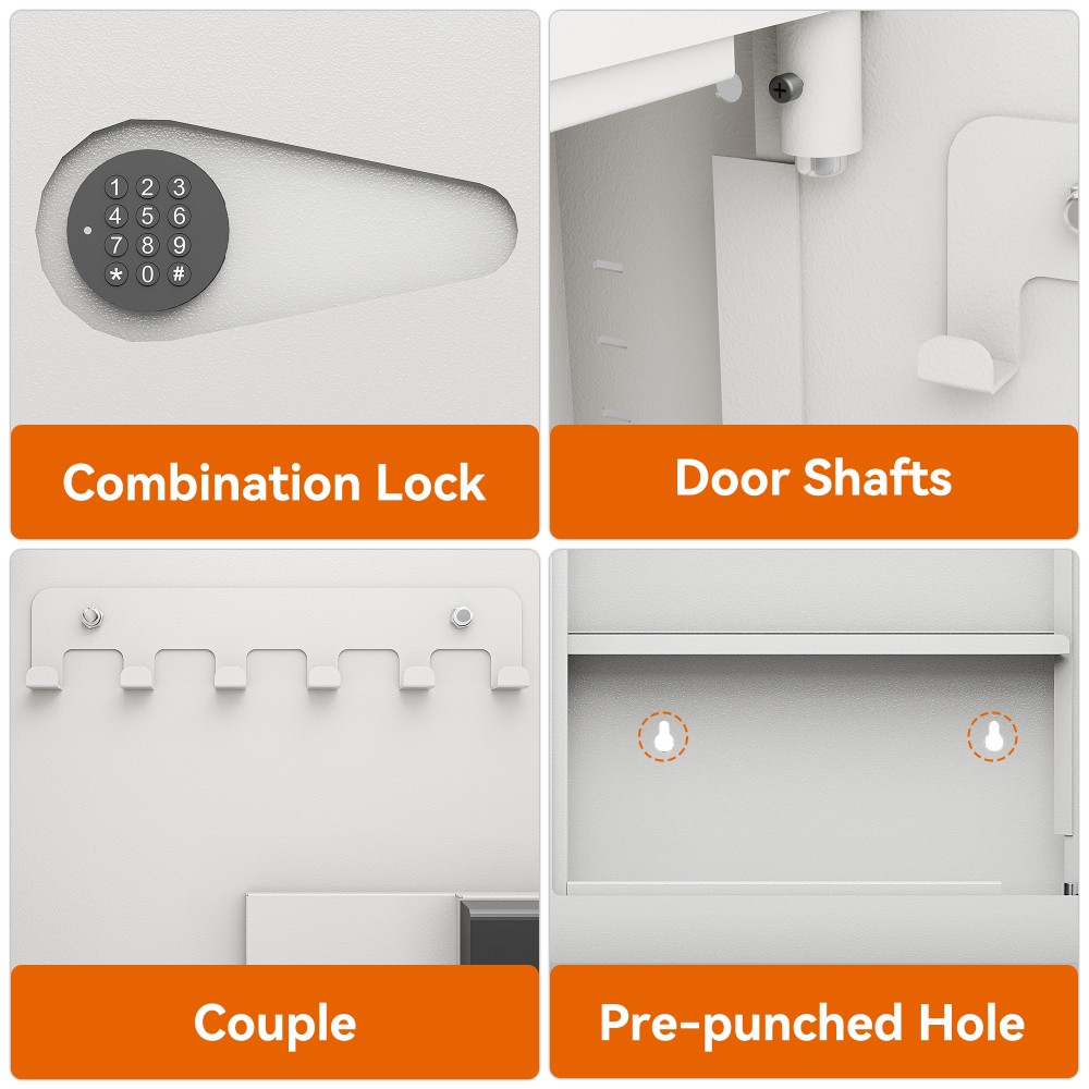 Off Digital Flat Hidden Wall Safe Electronic Keypad Heavy Duty Steel Security