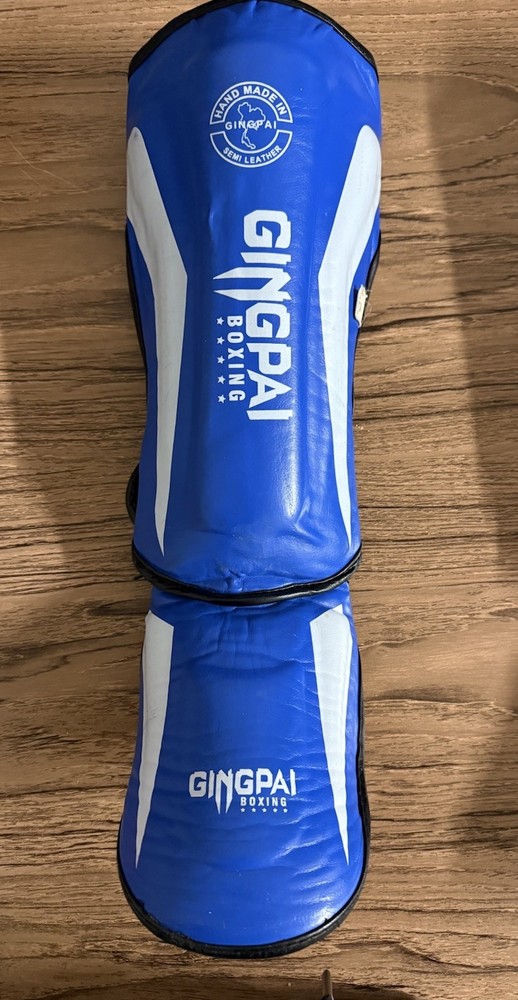 Gingpai Blue Boxing Shin Guards