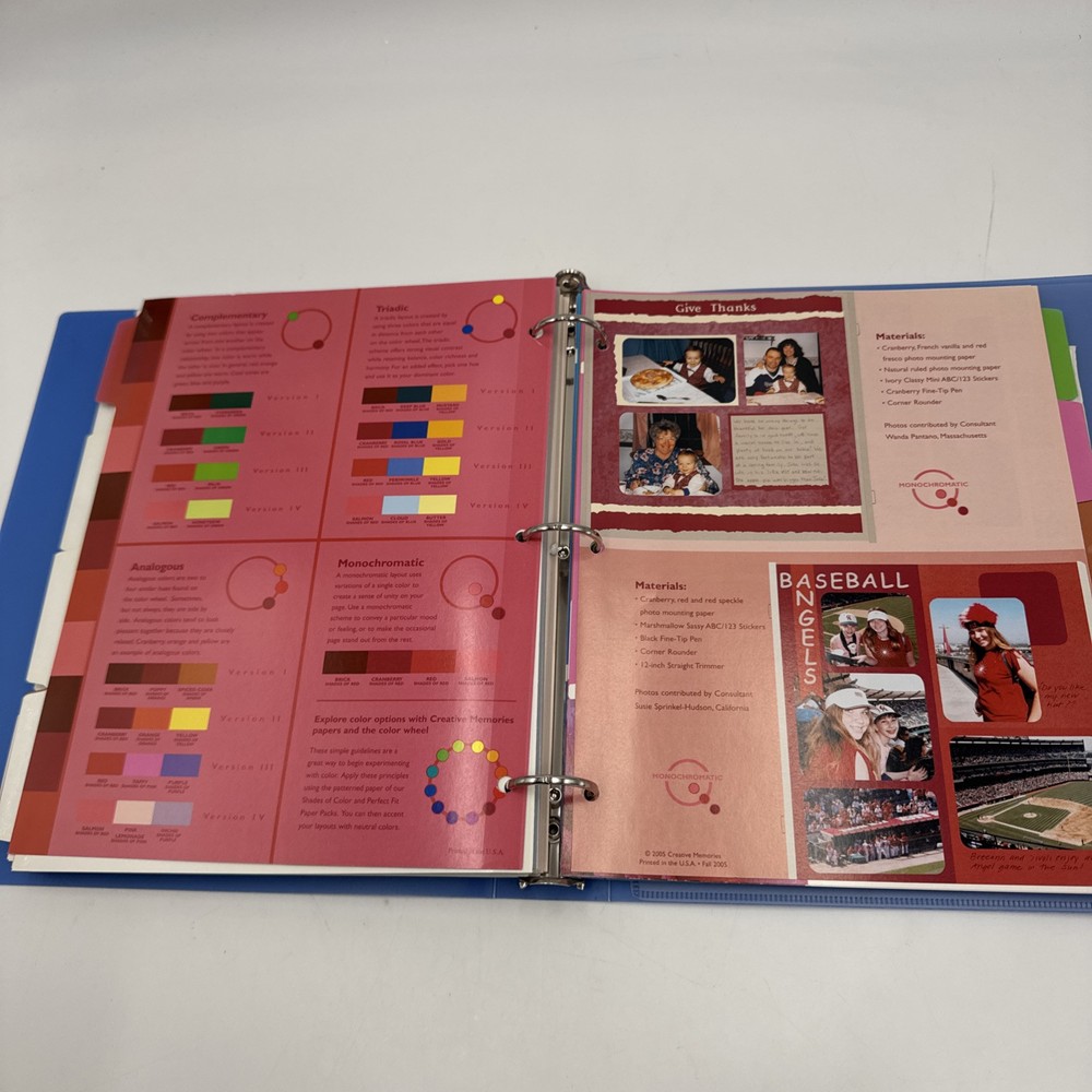 Creative Memories Scrapbooking Full Idea Page Patterns Organizer Binder 2005