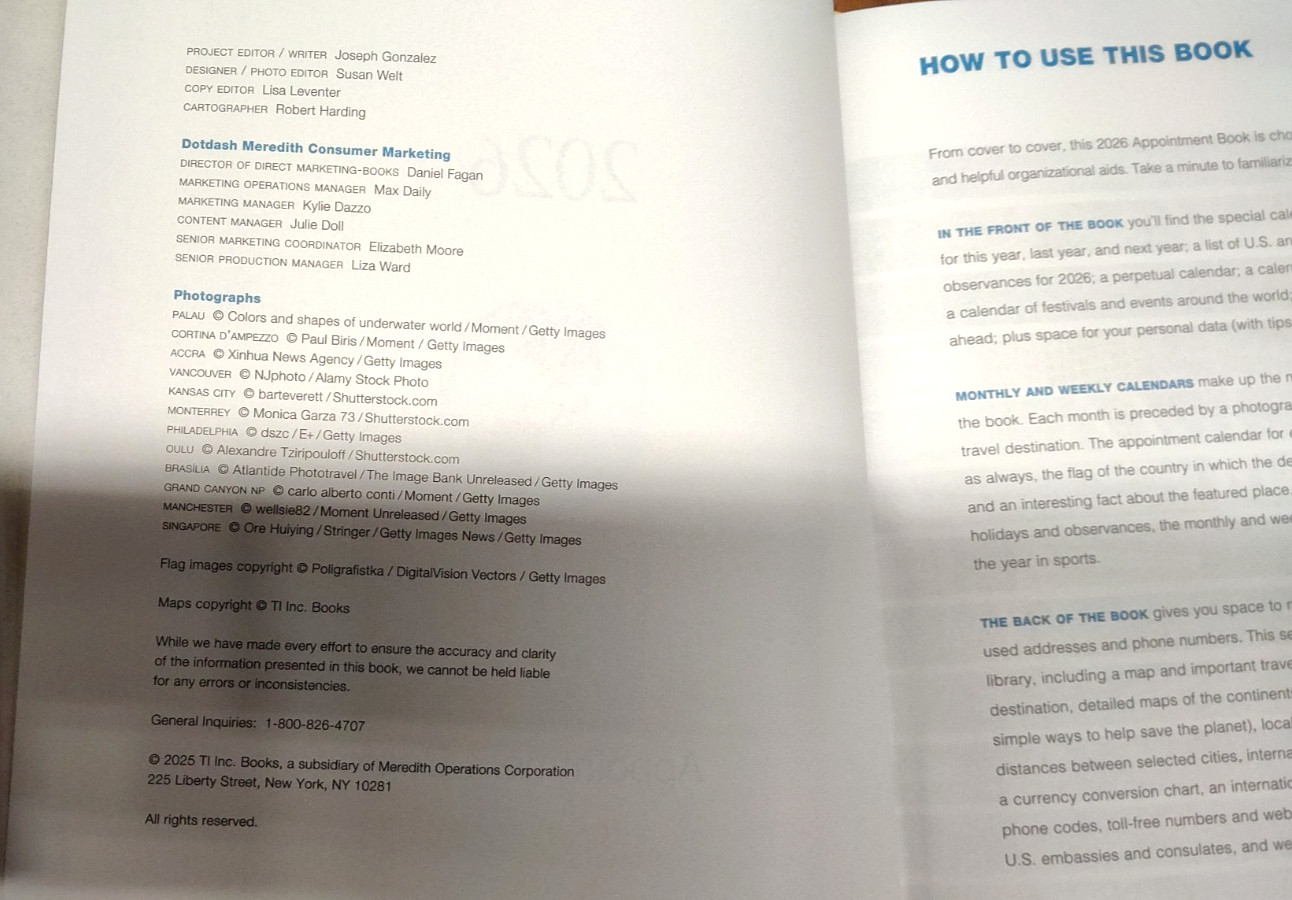 Amex Black Leather Executive Appointment 2026 Planner Book