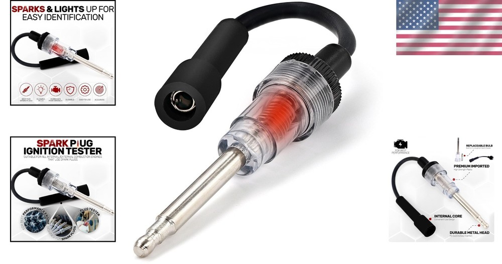 Fool-Proof Inline Spark Tester for Quick Engine Diagnostics – Universal 6-12V