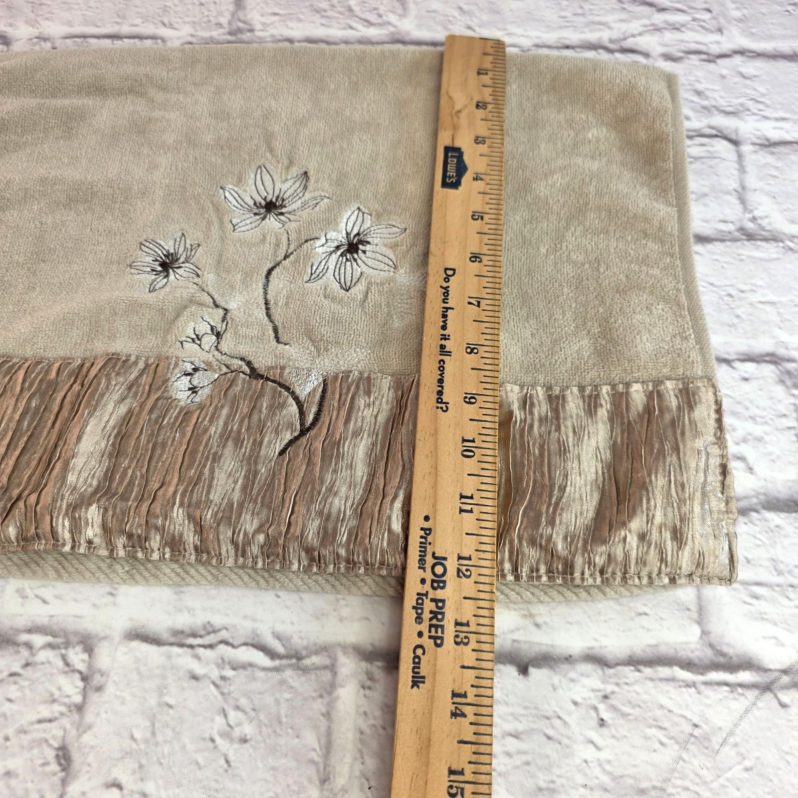 Croscill Magnolia Bath Towel 6-Piece Set Beige Embroidered Floral 100% Cotton