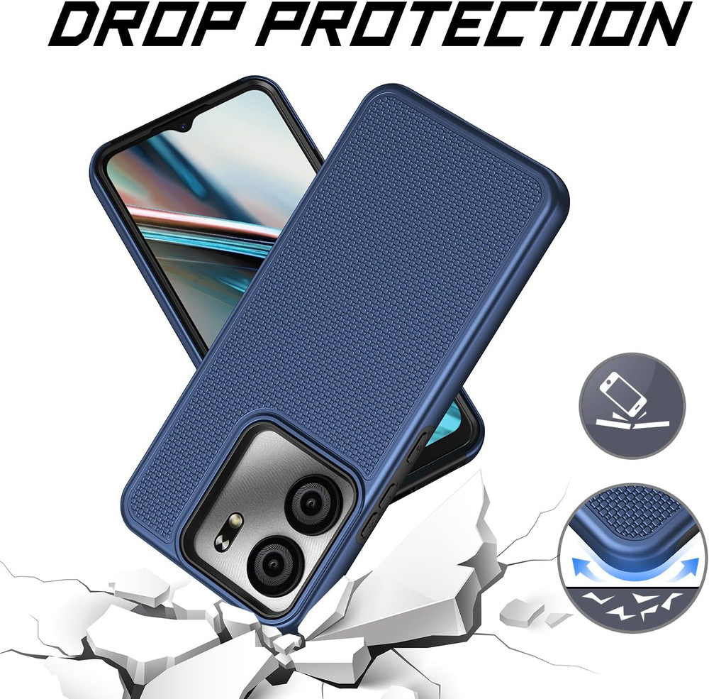For BLU View 5 Phone Case with Tempered Glass Screen Protector,Dual Layer Heavy