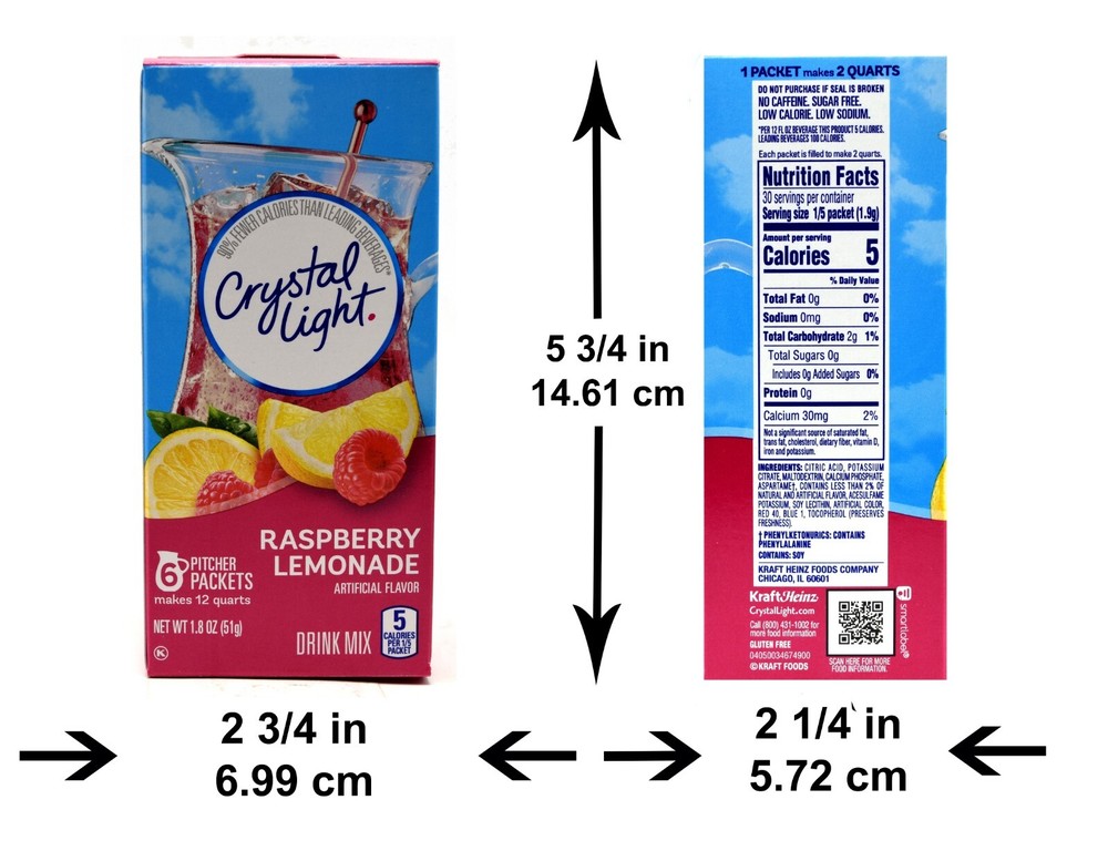 4 12-Quart Boxes Crystal Light Raspberry Lemonade Drink Mix