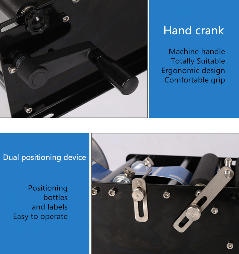 MT-30 Semi-automatic Round Bottle Labeling Machine Manual Label Maker Labeler