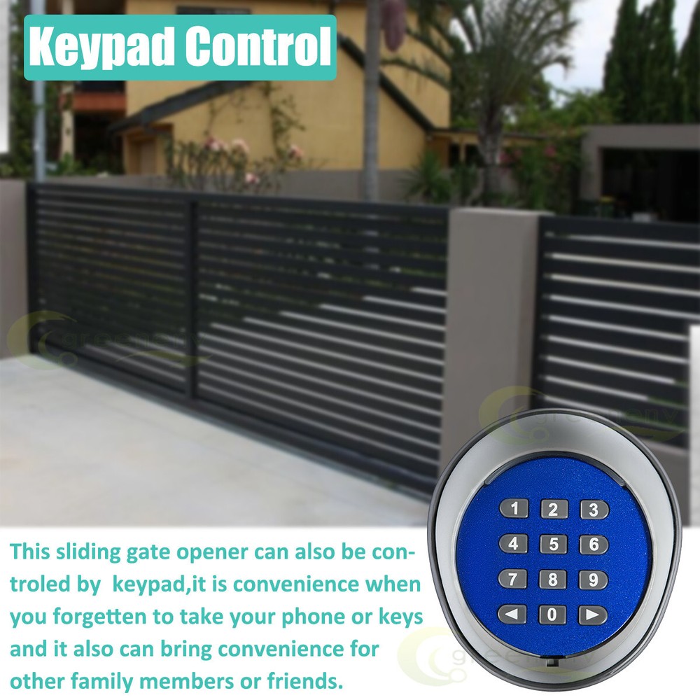 4400lbs Automatic Sliding Gate Opener Door Operator 4 Remote+Keypad+APP Control