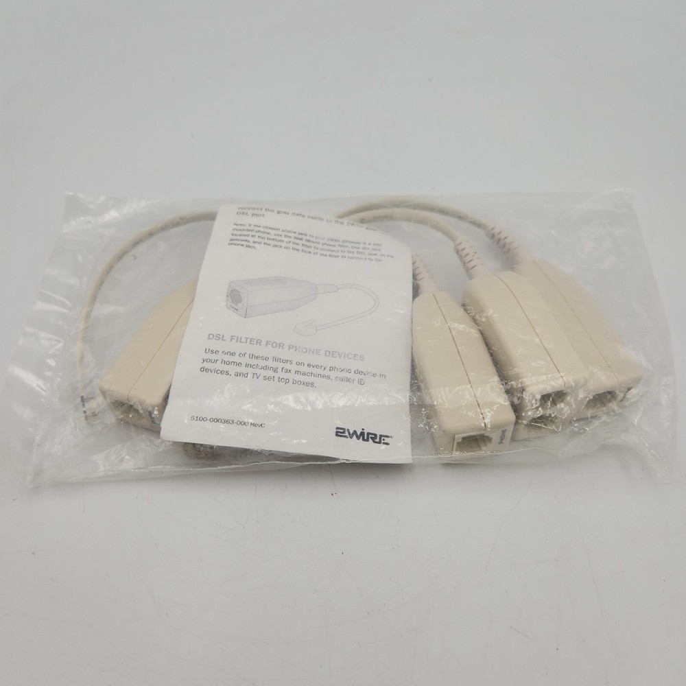 2Wire DSL Filter Kit 4 Pack Inline DSL Phone Filters New Sealed Package