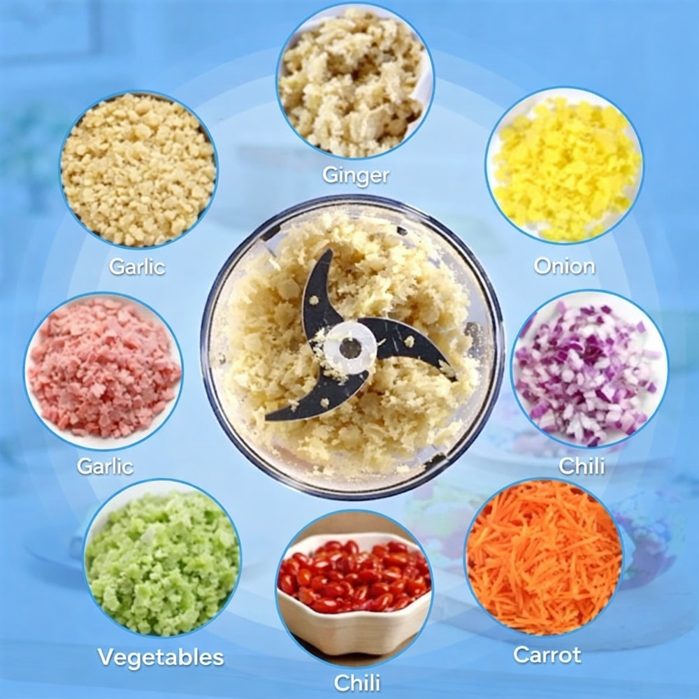 Mini Food Processor, Vegetable Garlic Chopper, USB Meat Grinder, Rechargeable