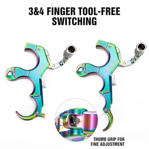 Adjustable 3&4 Finger Thumb Bow Release Aid for Archery Compound - Trigger Press