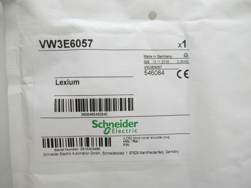 VW3E6057 Schneider Electric Lexium Blind Cover Encoder Plug (New)