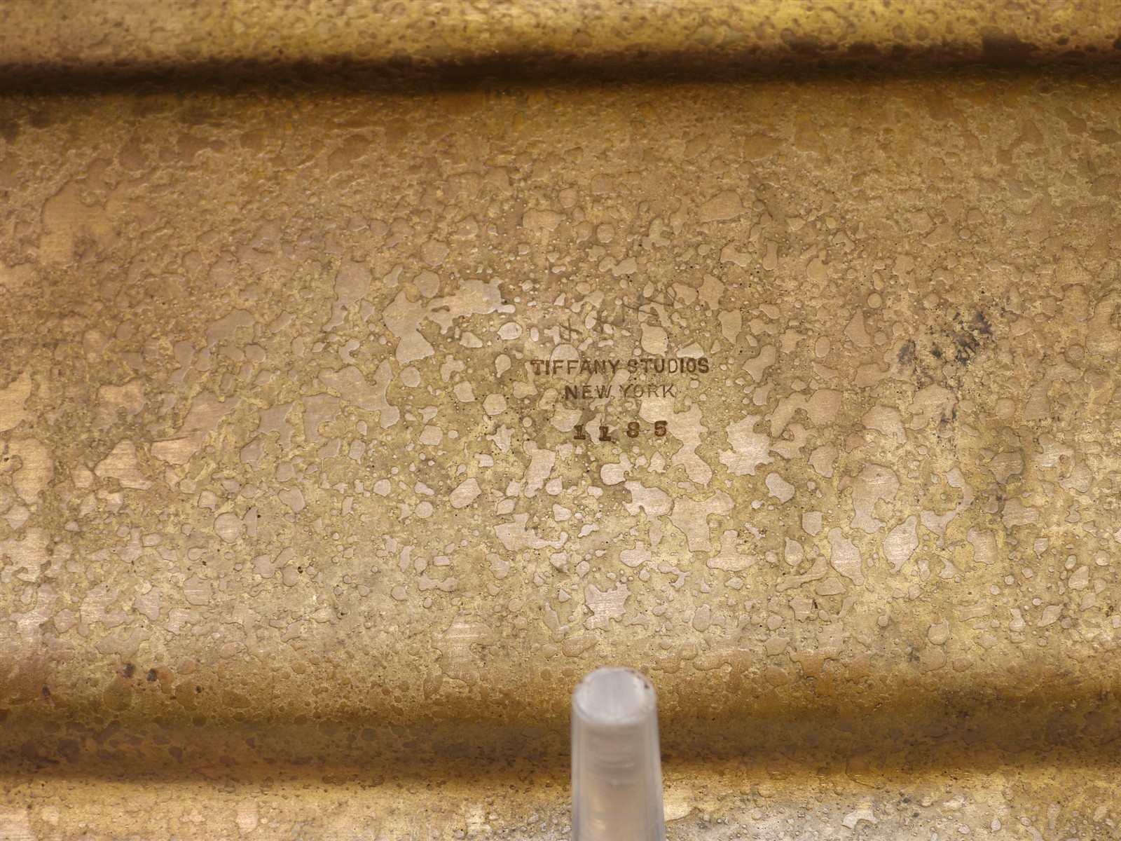 BEST! Tiffany Studios Dore Bronze Owl Pen Tray #1185