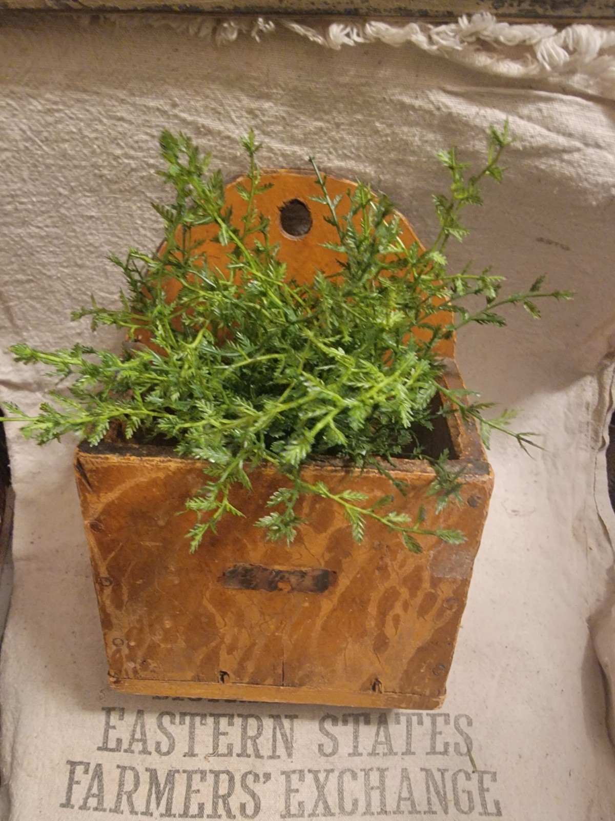 Early 19c New England wall/candle box