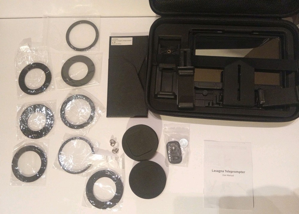 DSLR Smartphone Teleprompter Kit w/ Case Phone Tablet Video Script Reader