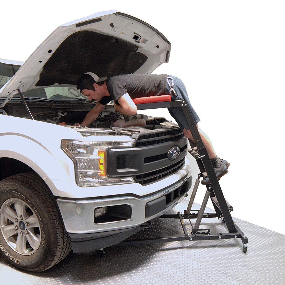 Easy Engine Access Foldable Topside Creeper With Adjustable Height & Padded Deck