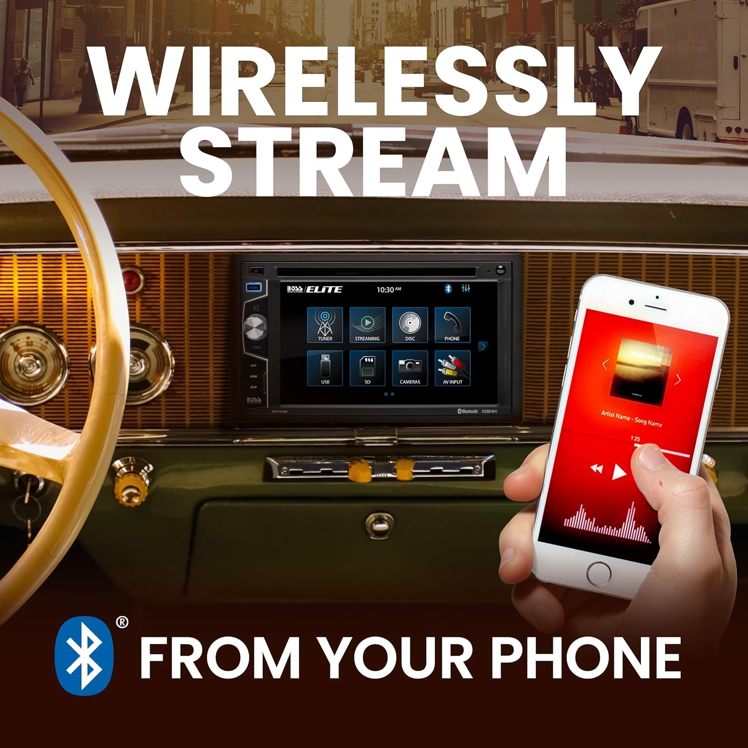 BOSS BV755BLC 6.2" Double Din Car Stereo CD USB Bluetooth + Backup Camera