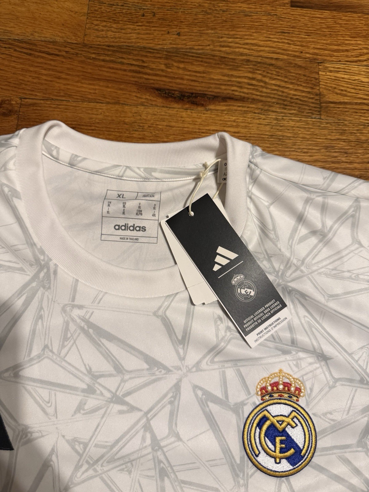 Adidas Real Madrid 24/25 Pre Match Jersey Mens XL IT5101 WHITE NWT $70