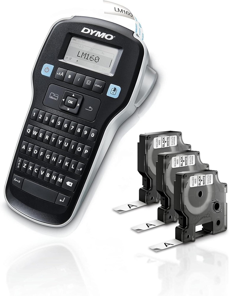 Versatile LabelMaker 160: Simplify Organization with QWERTY & 3 Label Cassettes