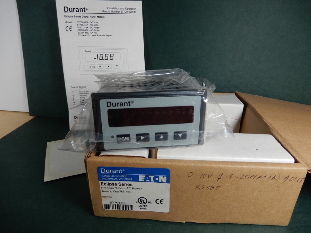 Eaton Durant 5771-456 Eclipse Series Process Panel Meter NOS