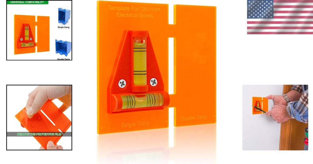 Simple & Effective Wall Box Template with Integrated Level - No Measuring Needed