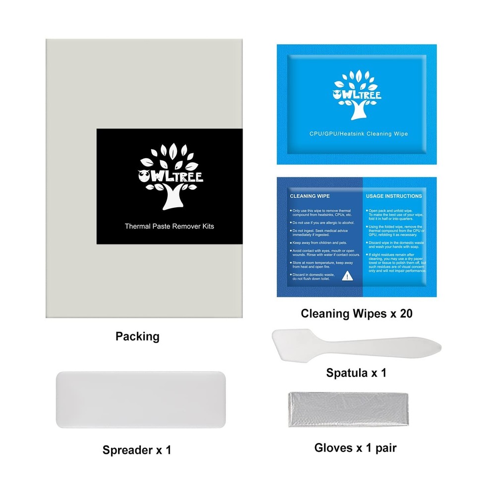 Large Cleaning Wipes Kit for Efficient CPU, GPU & Heatsink Thermal Application