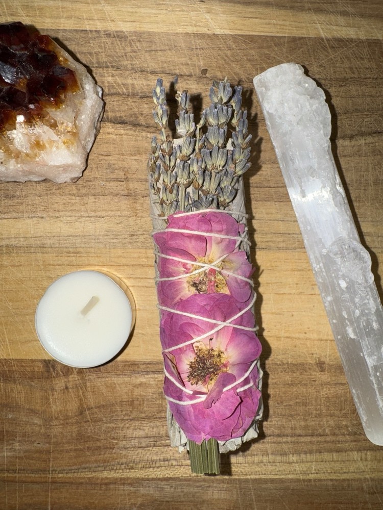 Sage Bundle with Dried Flowers