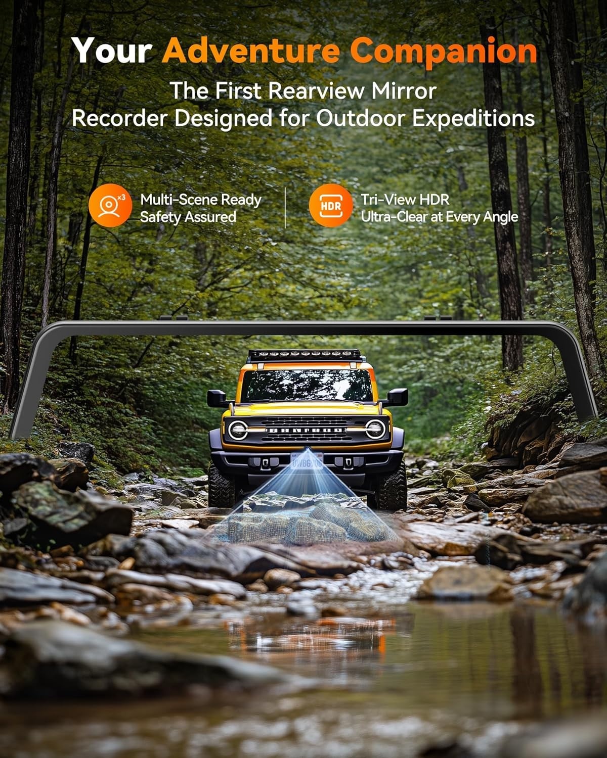 WOLFBOX G900 Tripro 3 Channel 4K Dash Cam Bumper STARVIS 2 WiFi Voice Control